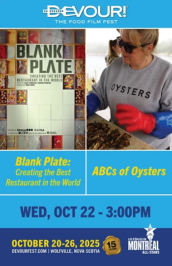 Poster for Devour! Blank Plate: Creating the Best Restaurant in the World w/ABCs of Oysters