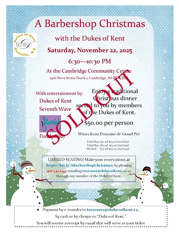 Poster for A Barbershop Christmas Dinner/Show with the Dukes