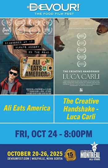 Poster for Devour! Ali Eats America w/The Creative Handshake - Luca Carli