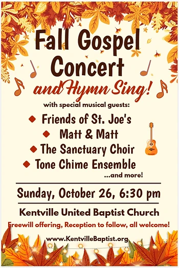 Poster for Fall Gospel Concert and Hymn Sing