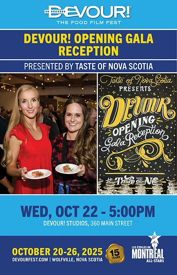 Poster for Devour! Opening Gala Reception Presented by Taste Nova Scotia