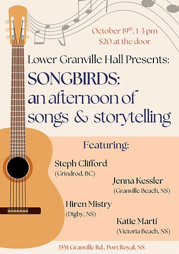 Poster for Songbirds: An Afternoon of Songs and Storytelling