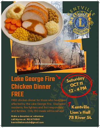 Poster for Chicken Dinner for Lake George Residents & First Responders