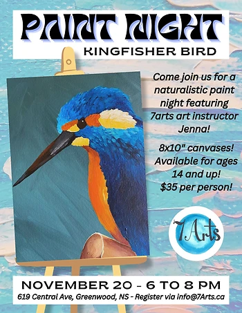 Poster for Paint Night - Kingfisher (Bird)