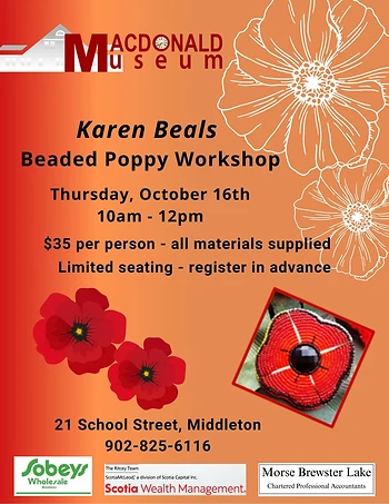 Poster for Beaded Poppy Workshop