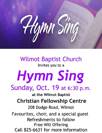 Poster for Hymn Sing