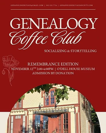Poster for Genealogy Coffee Club