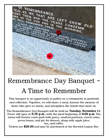 Poster for Remembrance Day Banquet