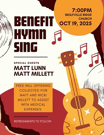 Poster for Benefit Hymn Sing