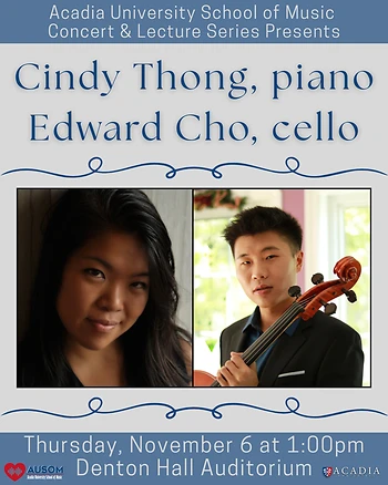 Poster for Concert & Lecture Series presents Cindy Thong & Edward Cho