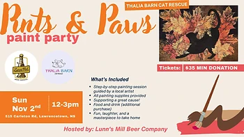 Poster for Pints & Paws Paint Afternoon