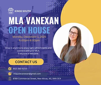 Poster for MLA for Kings South Open House
