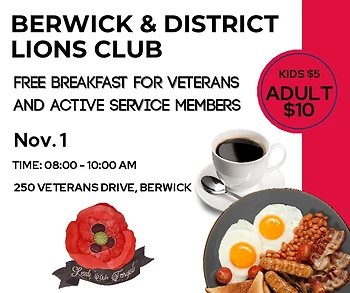Poster for Remembrance Day Breakfast
