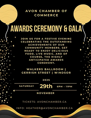 Poster for Avon Chamber of Commerce Gala and Awards Ceremony