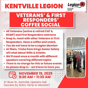 Poster for Veterans' & First Responders' Coffee Social