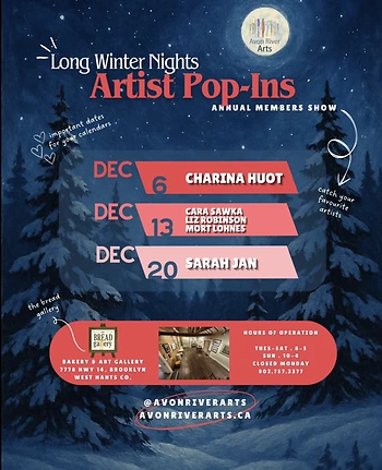 Poster for Long Winter Nights Artist Pop Ins
