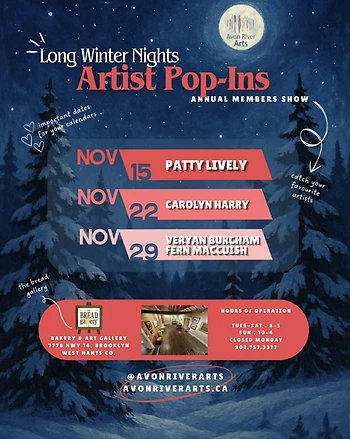 Poster for Long Winter Nights Artist Pop Ins