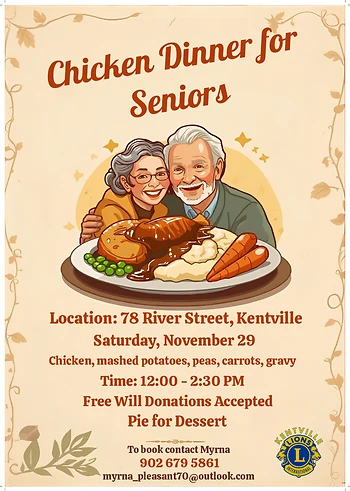 Poster for Chicken Dinner for Seniors