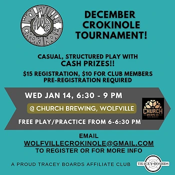 Poster for Recreational Crokinole Tournament