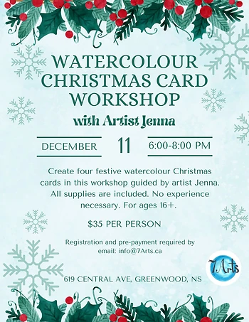 Poster for Watercolour Christmas Card Workshop