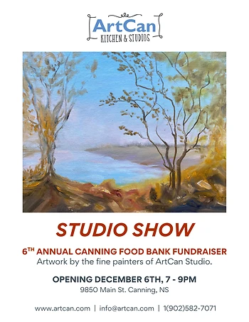 Poster for Gallery Opening & FoodBank Fundraiser