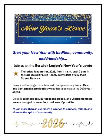 Poster for New Year's Levee