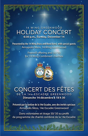 Poster for 14 Wing Band Holiday Concert