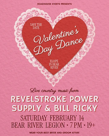 Poster for Valentine's Day Country Dance