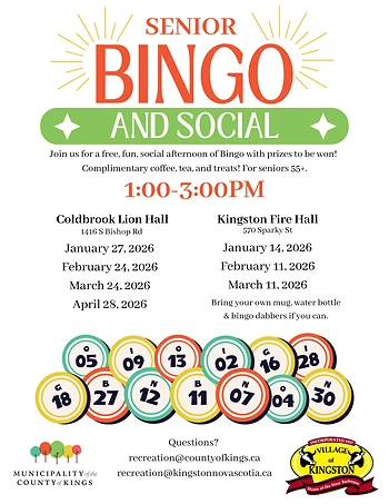 Poster for Senior Social and Bingo