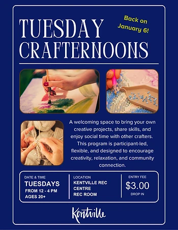 Poster for Tuesday Crafternoons