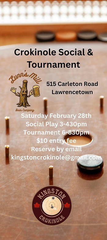 Poster for Crokinole Social & Tournament
