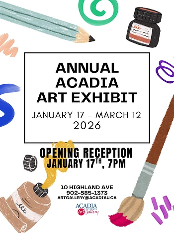 Poster for Acadia Art Exhibit OPENING