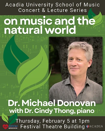 Poster for Concert & Lecture Series Dr. Michael Donovan