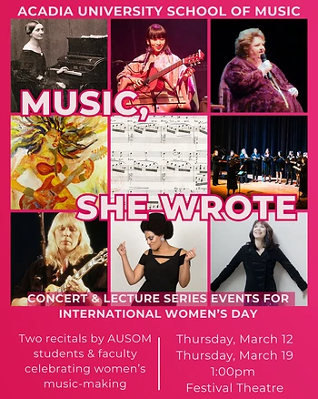 Poster for Concert & Lecture Series - Women in Music Recital