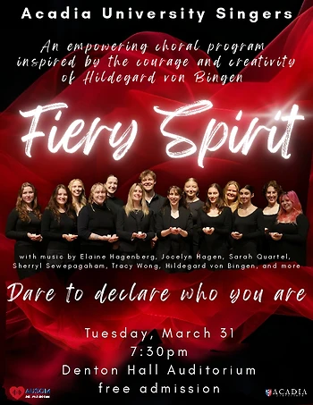 Poster for Acadia University Singers Concert