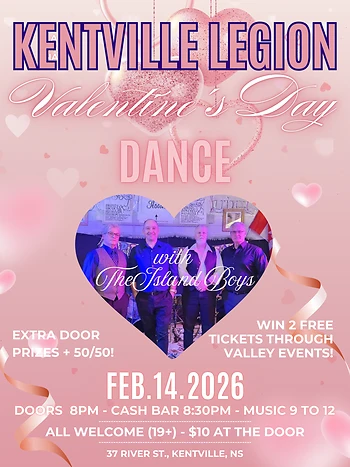 Poster for Valentine's Dance with The Island Boys