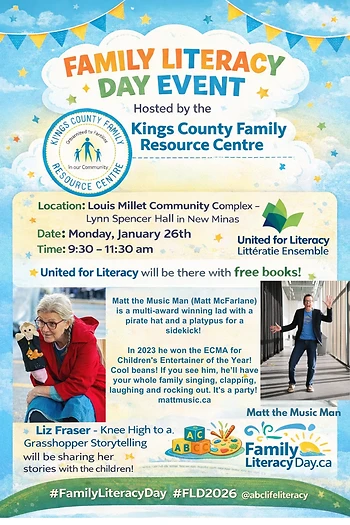 Poster for Family Day Literacy Event