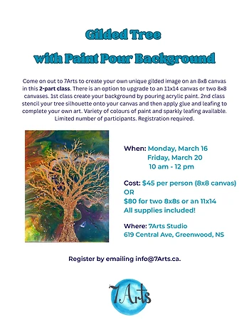 Poster for Gilded Tree with Paint Pour Background