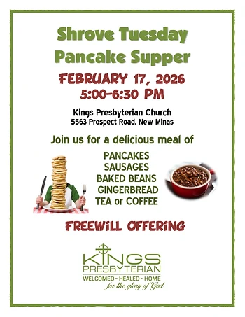 Poster for Shrove Tuesday Pancake Supper