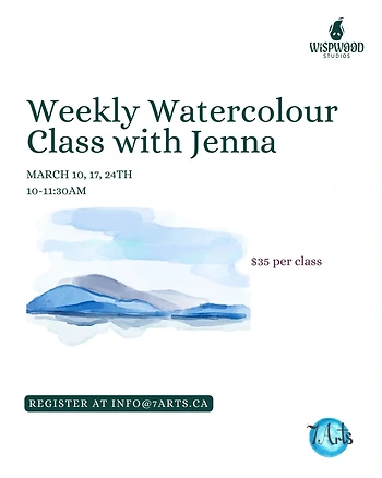Poster for Watercolour Class with Jenna