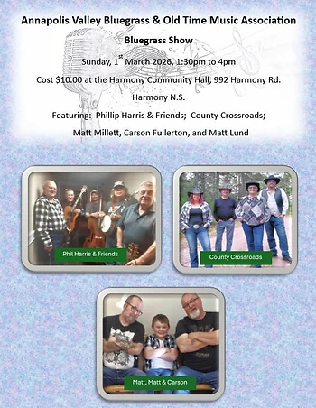 Poster for Annapolis Valley Bluegrass Show