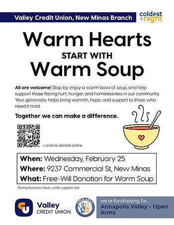 Poster for Warm Soup Fundraiser