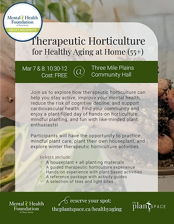 Poster for Therapeutic Horticulture for Healthy Aging at Home (55+)