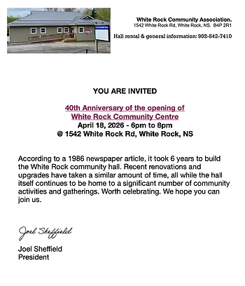 Poster for 40th Anniversary of Community Hall