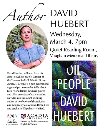 Poster for Authors @ Acadia: David Huebert