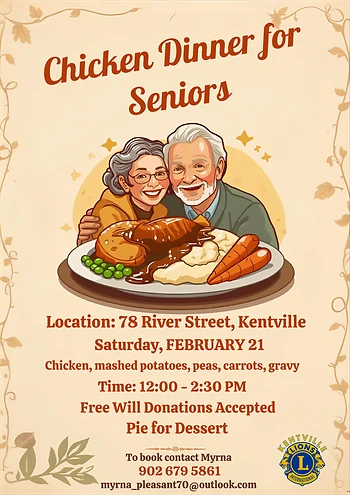 Poster for Chicken Dinner for Seniors