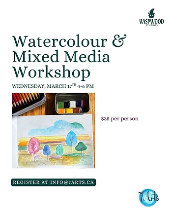 Poster for Watercolour & Mixed Media Workshop