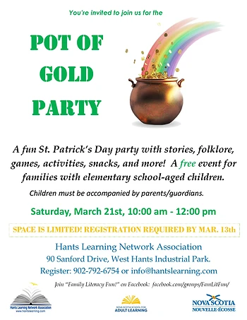 Poster for Family St. Patrick's Day Party