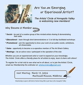 Poster for Artists' Circle Meeting & Social