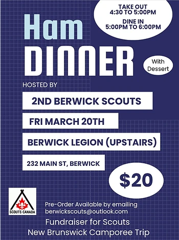 Poster for Ham Dinner Fundraiser